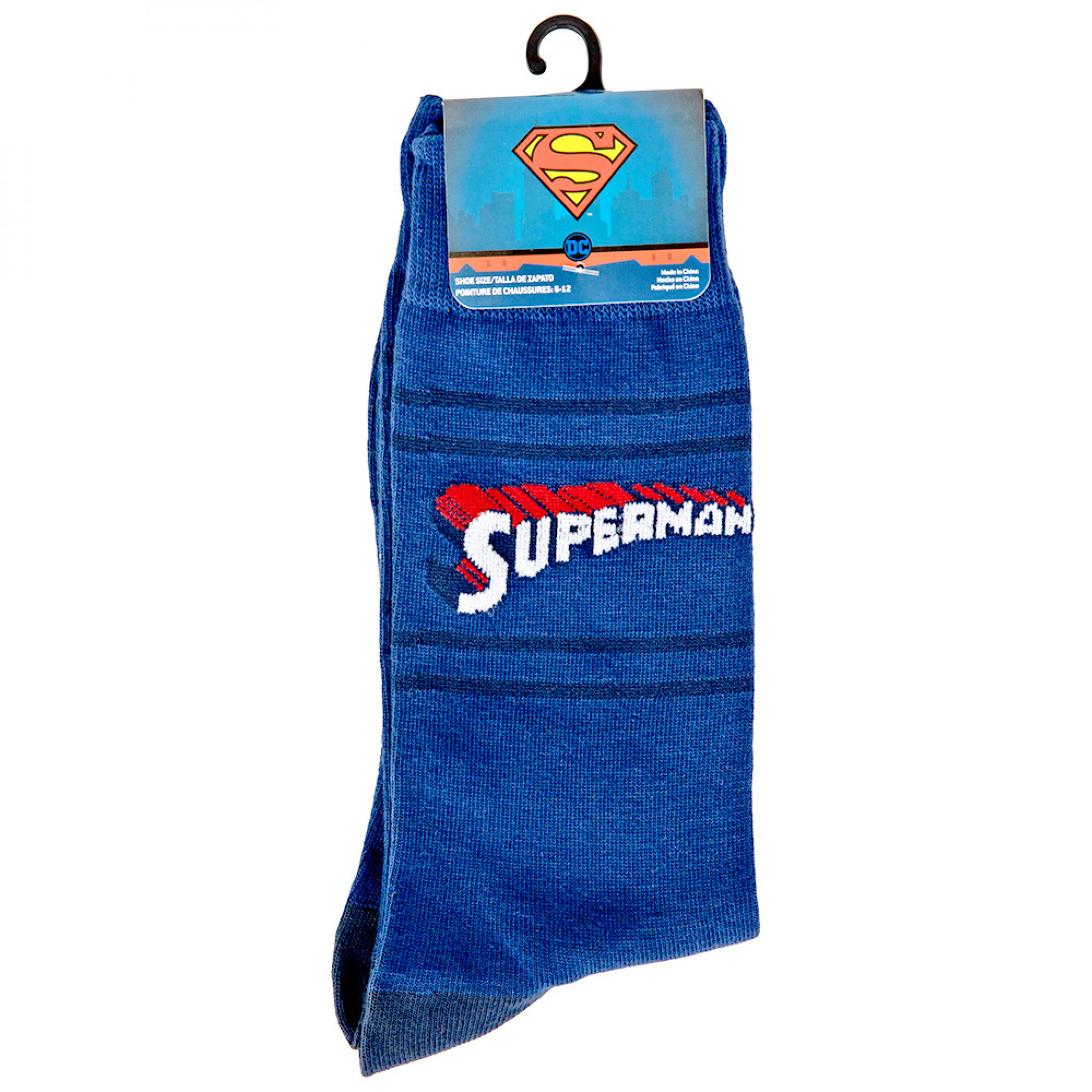 Superman Retro Title Logo Crew Socks